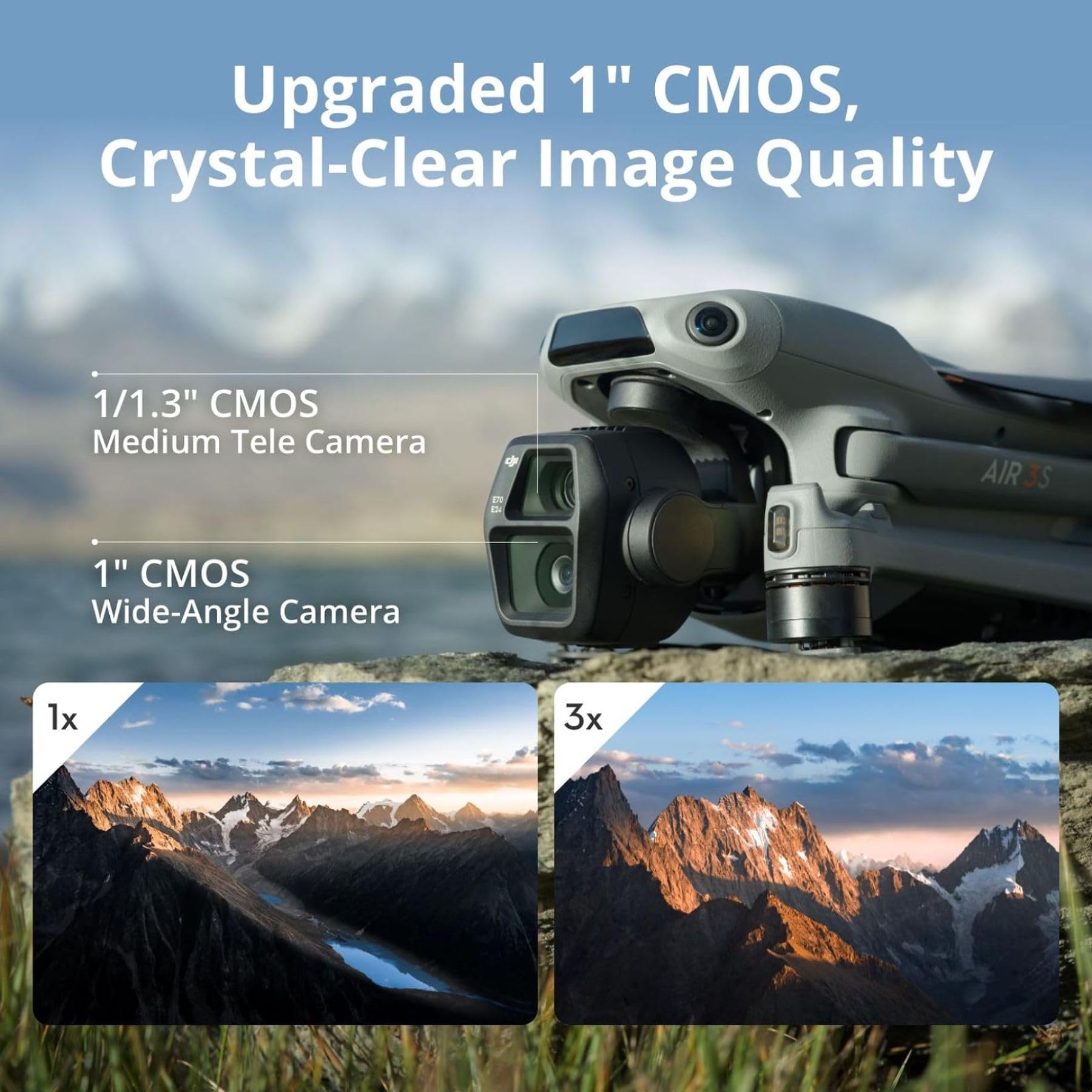 โดรน DJI Air 3S พร้อมกล้อง โดร - Drone Camera Wide Angle บทวิจารณ์และราคา